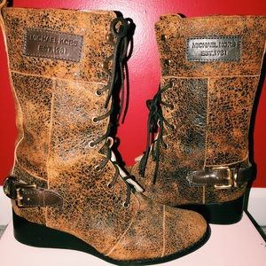 Michael Kors lace up heeled boot